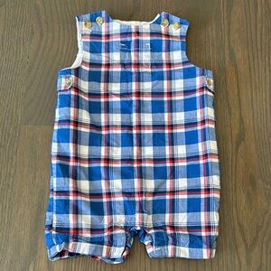 Janie & Jack 🇺🇸 Plaid Blue Kids Romper - 6-12M